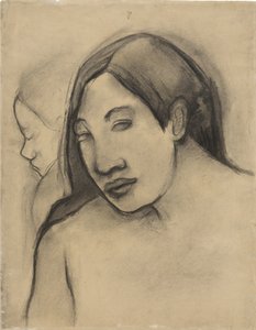 タヒチの女性の首長、正面および縦断ビュー、1891-93 作： Paul Gauguin