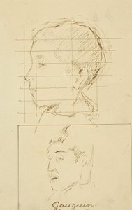 少年と男の頭（自画像？）[裏面] 作： Paul Gauguin