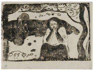 後期木版画組曲より「人間の悲惨さ 作： Paul Gauguin