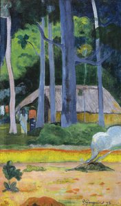木の下の小屋樹上の家、1892 作： Paul Gauguin