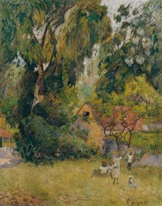 木の下の小屋 作： Paul Gauguin