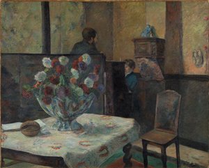 画家パリのインテリア、カルセル通り、1881年。 作： Paul Gauguin