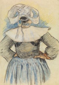 ラ・ブルトンヌ、ポン＝アヴァン 1886年頃（紙にチョーク）