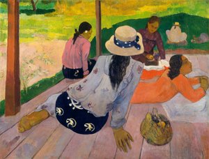 ラ・シエスタ-ポール・ゴーギャン（1848-1903）による絵画 作： Paul Gauguin