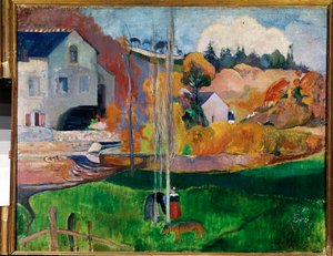 ブルターニュの風景、工場のダヴィッド（油彩・キャンバス 作： Paul Gauguin