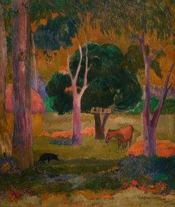 豚と馬のいる風景 作： Paul Gauguin