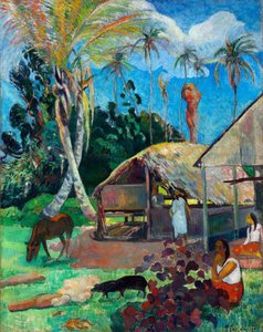 The Black Pigs - The Black Pigs - Gauguin, Paul Eugene Henri (1848-1903) - 1891 - キャンバスに油彩 - 91x72 - Szepmuveszeti Muzeum、ブダペスト 作： Paul Gauguin