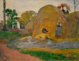 黄色の石臼または金髪の収穫 作： Paul Gauguin