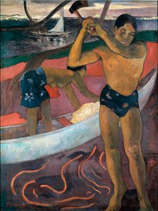 ポール・ゴーギャン（1848-1903）の「軸を持つ男」の絵 作： Paul Gauguin