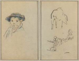 リトル・ブレトン・ボーイ。 豚と洗濯婦 [直訳] 作： Paul Gauguin