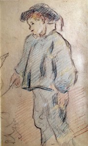 ポール・ゴーギャン（1848-1902） スケッチ 19世紀 個人蔵 雁を抱くブルトン少年 作： Paul Gauguin