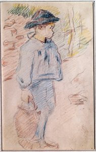 ポール・ゴーギャンによるバケツスケッチの小さなブルトンの少年 作： Paul Gauguin