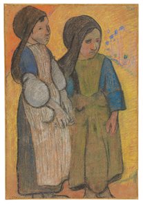 海の前の小さなブルトン人II 作： Paul Gauguin