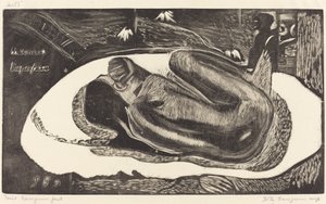 マノア・トゥパパウ (彼女は幽霊に悩まされている) 作： Paul Gauguin