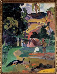 マタモエまたは孔雀のいる風景 タヒチの風景を描いたもの。ポール・ゴーギャン（1848-1903）の作品 作： Paul Gauguin