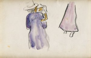 母と子 手前タヒチ 奥人物（水彩） 作： Paul Gauguin