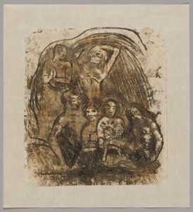キリスト降誕（5人の人物に囲まれた母と子） 作： Paul Gauguin
