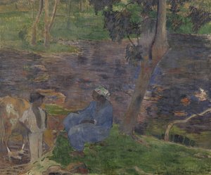 マルティニーク島、湖のほとりで 作： Paul Gauguin