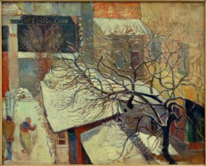 雪の中のパリ 作： Paul Gauguin