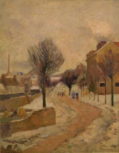 雪の中でパリの郊外 作： Paul Gauguin
