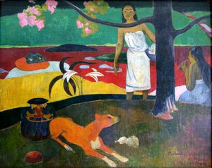 「タヒチの牧歌」、1892年。 作： Paul Gauguin
