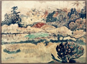 タヒチの風景 作： Paul Gauguin