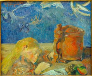 クロービスゴーギャン（眠っている子供）の肖像 作： Paul Gauguin