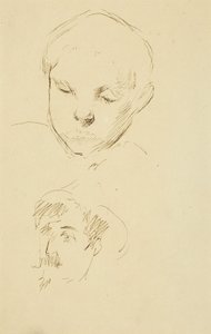 少年の横顔と自画像 [直筆] 作： Paul Gauguin
