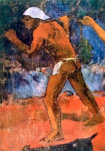 タヒチアンライフ詳細のシーン、1896 作： Paul Gauguin