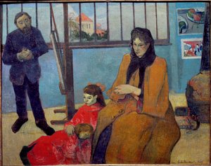 シュフェネッカーの工房またはシュフェネッカー家（油彩・キャンバス 作： Paul Gauguin