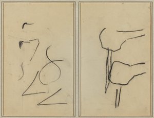 落書き; 二つの形 [裏面] 作： Paul Gauguin