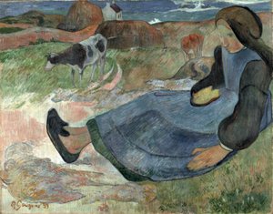 着席ブルトンガール。 作： Paul Gauguin