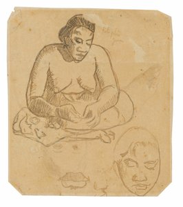 座っているタヒチの女性 (直腸); 立っているタヒチの女性 (裏面) 作： Paul Gauguin