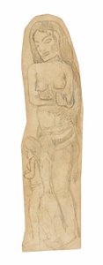 マオリの女性と子供のスケッチ 作： Paul Gauguin