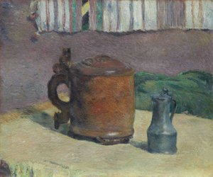 静物：ウッドタンカードとメタルピッチャー 作： Paul Gauguin