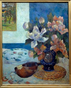 マンドリンのある静物画 ポール・ゴーギャン（1848-1903）による絵画 1885年 日。0,61 x 0,51 m パリ、オルセー美術館 - マンドリンのある静物画ポール・ゴーギャン（1848-1903）の絵画
