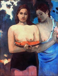 タヒチ：二人のタヒチ女性、ポール・ゴーギャン（1899） 作： Paul Gauguin