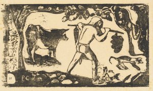バナナを運ぶタヒチ人 Le porteur de fei、1895 年以降。 作： Paul Gauguin