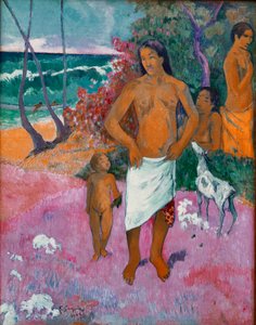 ポール・ゴーギャン（1848-1903）のタヒチの家族の絵 1902年 薄暗い。73x92 cm ニューヨーク、個人蔵 作： Paul Gauguin