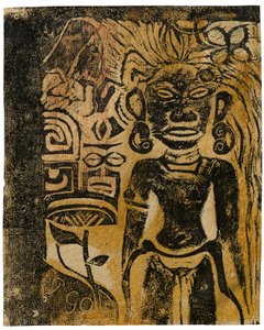 タヒチアンアイドル、女神ヒナ、1894〜95年 作： Paul Gauguin