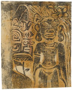 タヒチアンアイドル、女神ヒナ、1894〜95年 作： Paul Gauguin