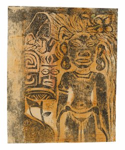 タヒチのアイドル、女神ヒナ 作： Paul Gauguin
