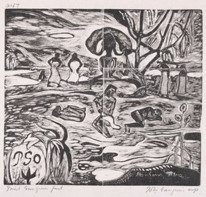 タヒチシリーズ：神への供物 作： Paul Gauguin