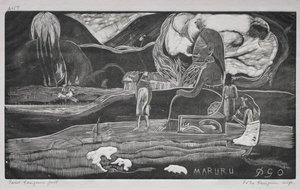 タヒチアンシリーズ：崇拝。 作： Paul Gauguin