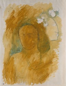 Tahitianische Frau mit bösem Geist 作： ポール・ゴーギャン