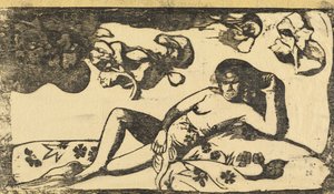 1895年以降の王室血統のテ・アリイ・ヴァヒネ夫人。 作： Paul Gauguin