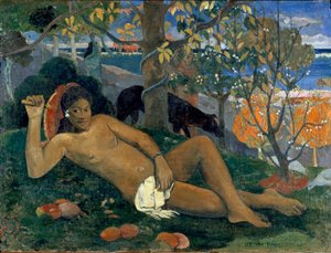 テ・アリイ・ヴァヒネ王の妻。ポール・ゴーギャン（1848-1903）の絵画 作： Paul Gauguin