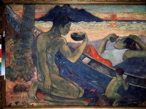 Te Vaa (カヌー)。 ポール・ゴーギャン (1848-1903) の絵画 作： Paul Gauguin