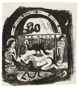 テ・アトゥア（神）、後期木版画組曲より 作： Paul Gauguin