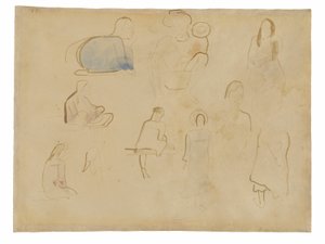 タヒチの人物に関する 10 の研究 作： Paul Gauguin